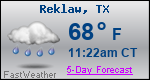 Weather Forecast for Reklaw, TX