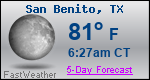 Weather Forecast for San Benito, TX