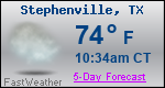 Weather Forecast for Stephenville, TX