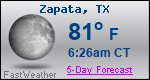 Weather Forecast for Zapata, TX
