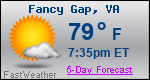 Weather Forecast for Fancy Gap, VA