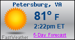 Weather Forecast for Petersburg, VA