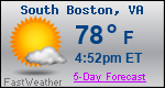 Weather Forecast for South Boston, VA