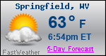 Weather Forecast for Springfield, WV