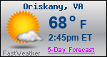 Weather Forecast for Oriskany, VA