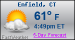 Weather Forecast for Enfield, CT