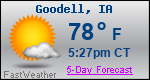 Weather Forecast for Goodell, IA
