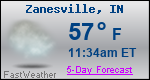 Weather Forecast for Zanesville, IN