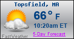 Weather Forecast for Topsfield, MA