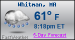 Weather Forecast for Whitman, MA