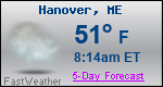 Weather Forecast for Hanover, ME