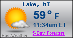 Weather Forecast for Lake, MI