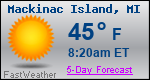 Weather Forecast for Mackinac Island, MI
