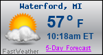 Weather Forecast for Waterford, MI