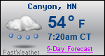 Weather Forecast for Canyon, MN