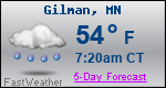 Weather Forecast for Gilman, MN