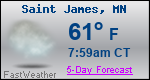 Weather Forecast for Saint James, MN
