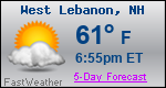 Weather Forecast for West Lebanon, NH