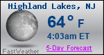 Weather Forecast for Highland Lakes, NJ