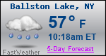 Weather Forecast for Ballston Lake, NY