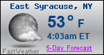 Weather Forecast for East Syracuse, NY