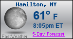 Weather Forecast for Hamilton, NY