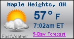 Weather Forecast for Maple Heights, OH