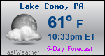 Weather Forecast for Lake Como, PA