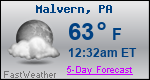 Weather Forecast for Malvern, PA
