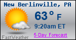 Weather Forecast for New Berlinville, PA
