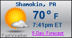Weather Forecast for Shamokin, PA