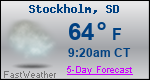 Weather Forecast for Stockholm, SD