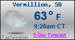 Weather Forecast for Vermillion, SD