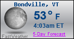 Weather Forecast for Bondville, VT