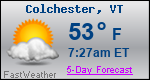 Weather Forecast for Colchester, VT