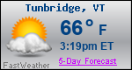 Weather Forecast for Tunbridge, VT