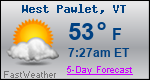 Weather Forecast for West Pawlet, VT