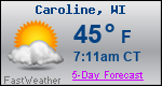 Weather Forecast for Caroline, WI