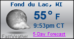 Weather Forecast for Fond du Lac, WI