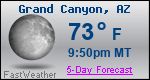 Weather Forecast for Grand Canyon, AZ