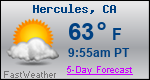 Weather Forecast for Hercules, CA