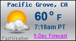 Weather Forecast for Pacific Grove, CA