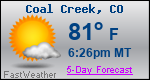 Weather Forecast for Coal Creek, CO