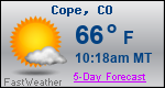 Weather Forecast for Cope, CO