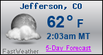 Weather Forecast for Jefferson, CO