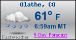 Weather Forecast for Olathe, CO