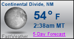 Weather Forecast for Continental Divide, NM