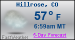 Weather Forecast for Hillrose, CO