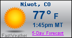 Weather Forecast for Niwot, CO