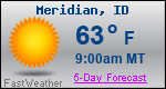 Weather Forecast for Meridian, ID